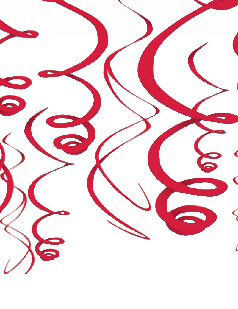 Závesné dekorácie na červenú oslavu v tvare špirály