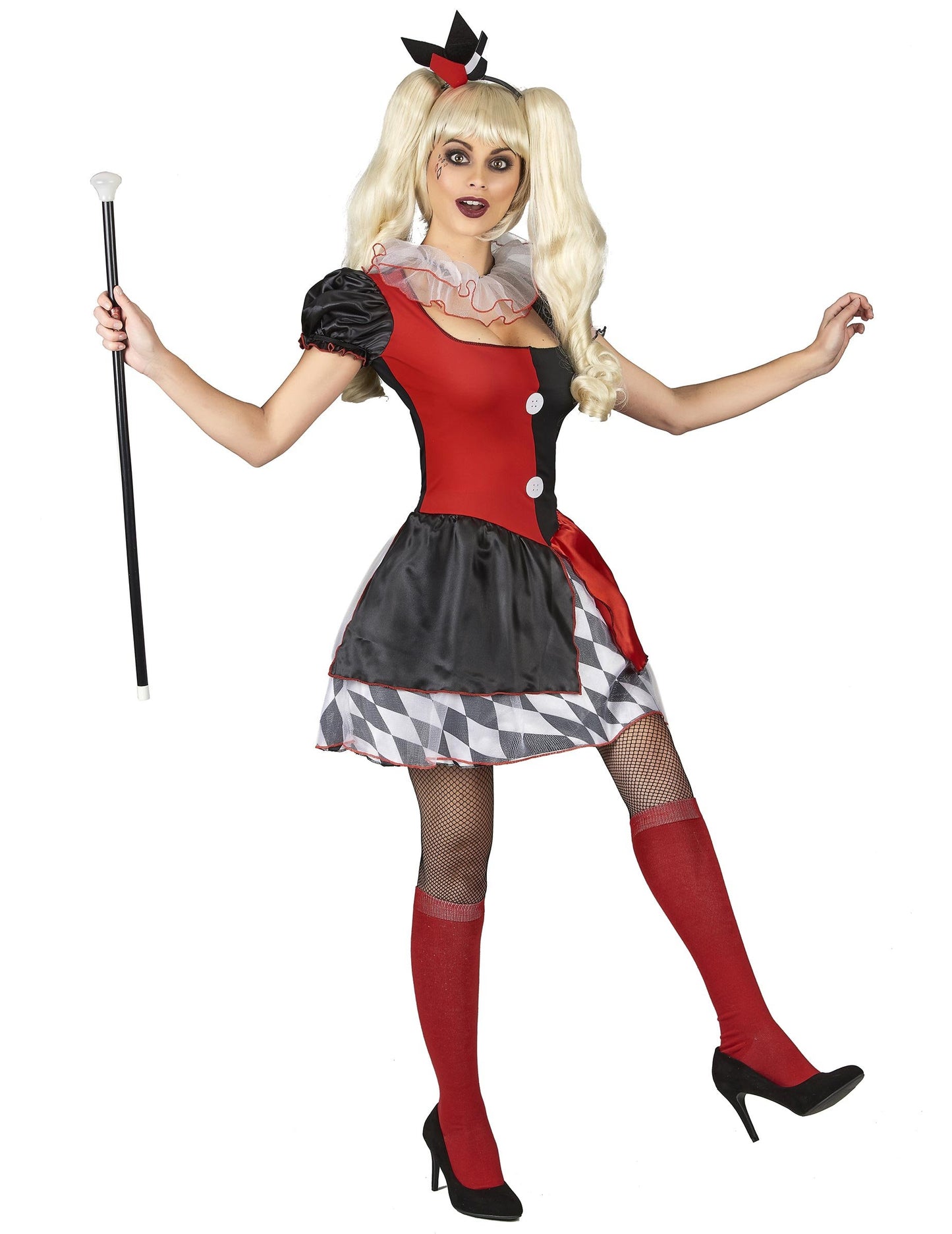 Červená a čierna kostýmová kostýmová žena