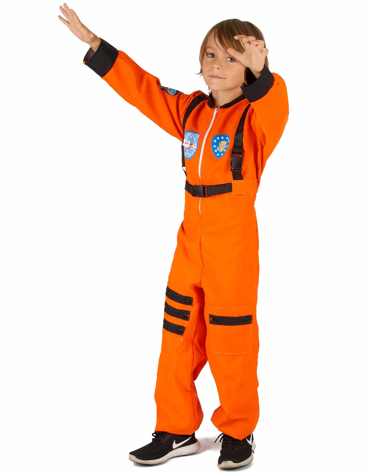 Oranžový chlapec astronaut zamaskovať