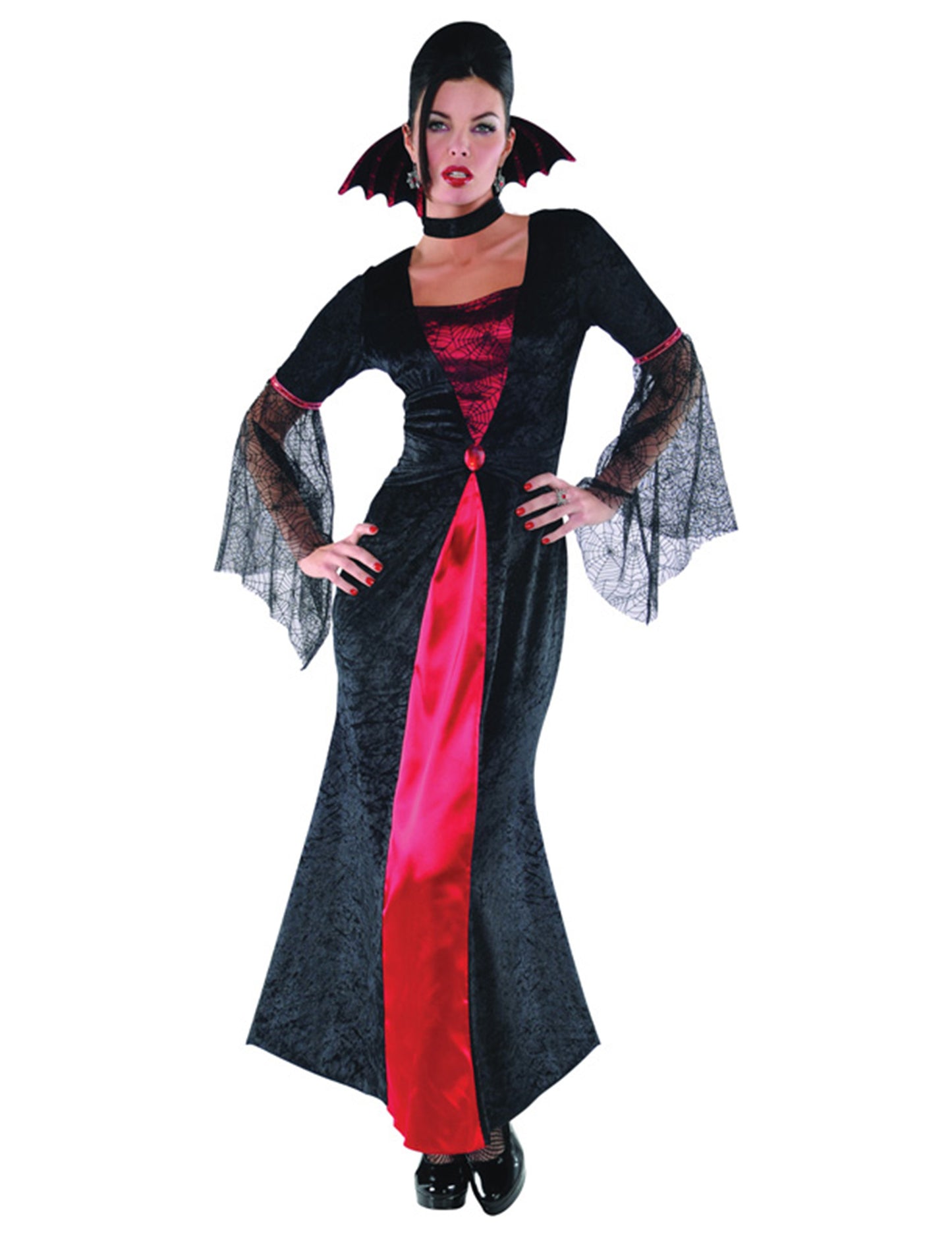 Červená a čierna kostýmová kostýmová žena