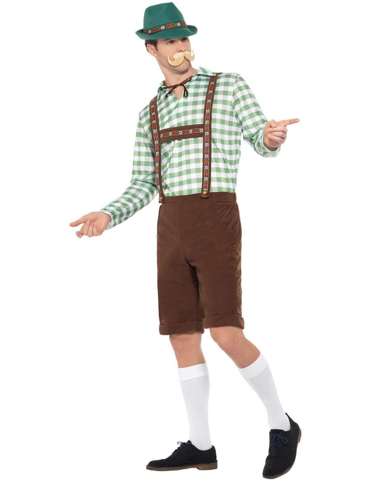 Pohľad zboku na bavorské dospelý kostým
