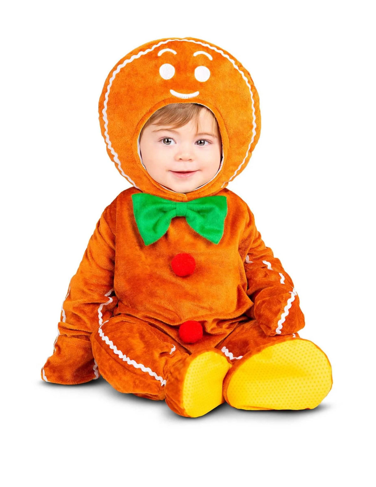 Kostým perníkový panáčik pre bábätko hnedá s motýle zelená