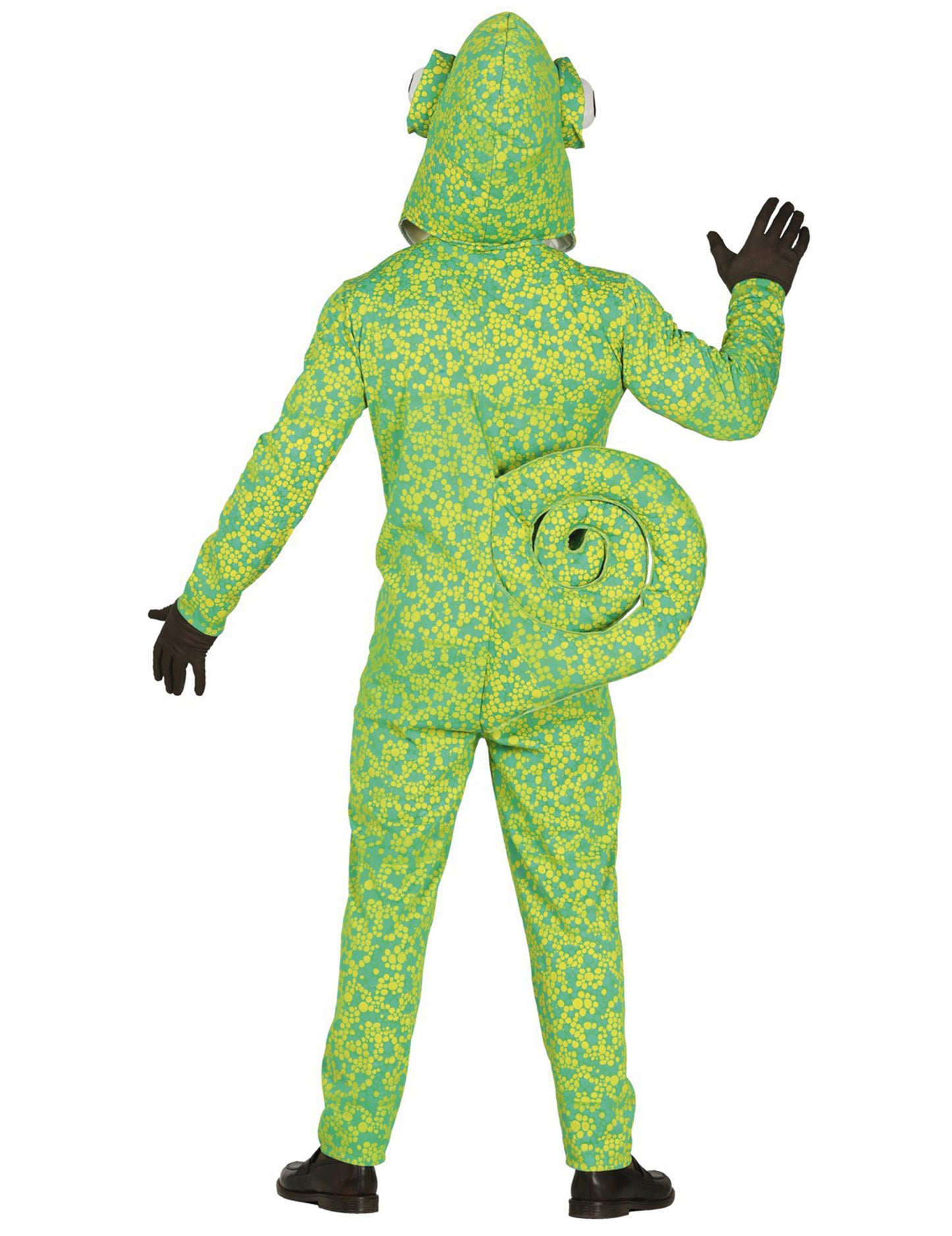 Vue de dos du déguisement caméléon pour adulte