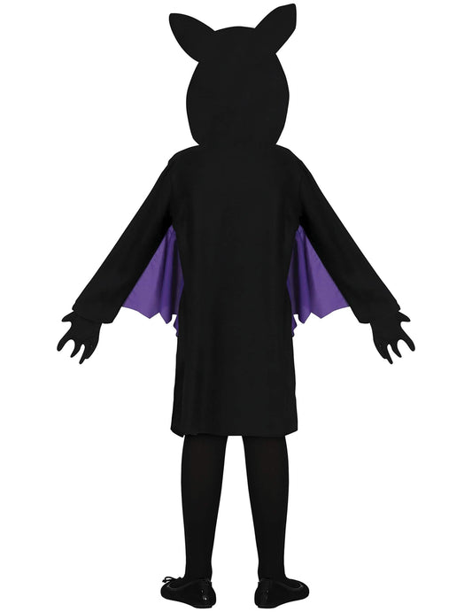 Vue de dos du déguisement de chauve-souris pour fille