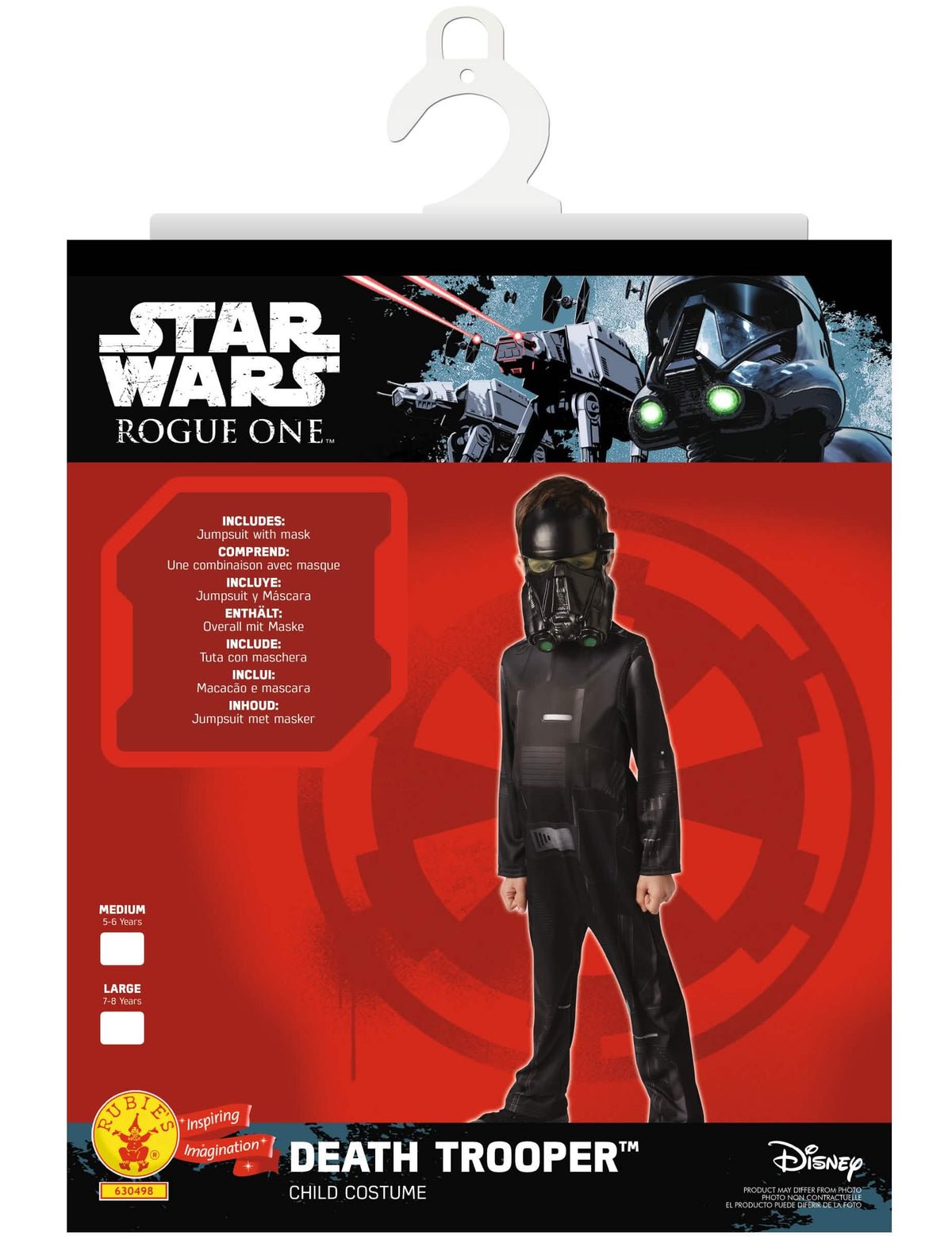 Pohľad na balenie klasického kostýmu Death trooper Star Wars Rogue One pre dieťa
