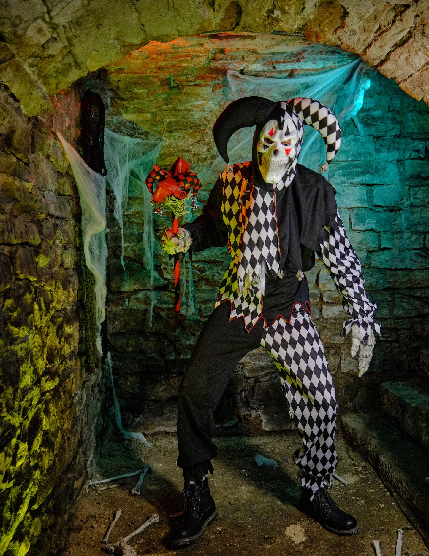 Halloween Black Man Clown Mas bude