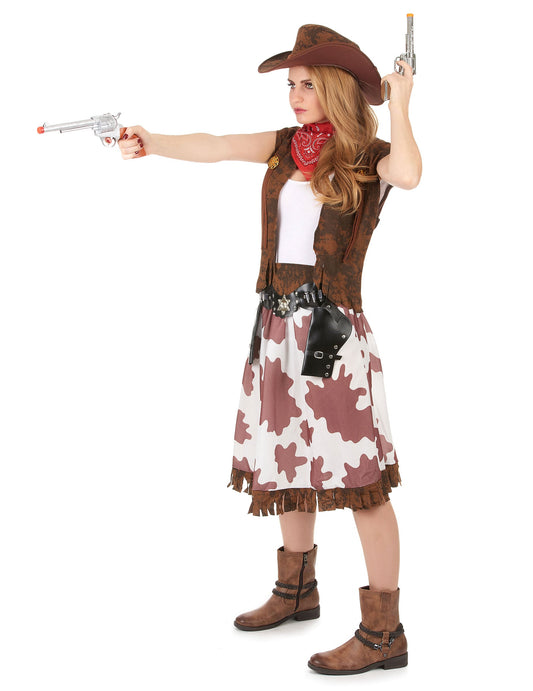 Vue de profil du déguisement cowgirl classique pour femme