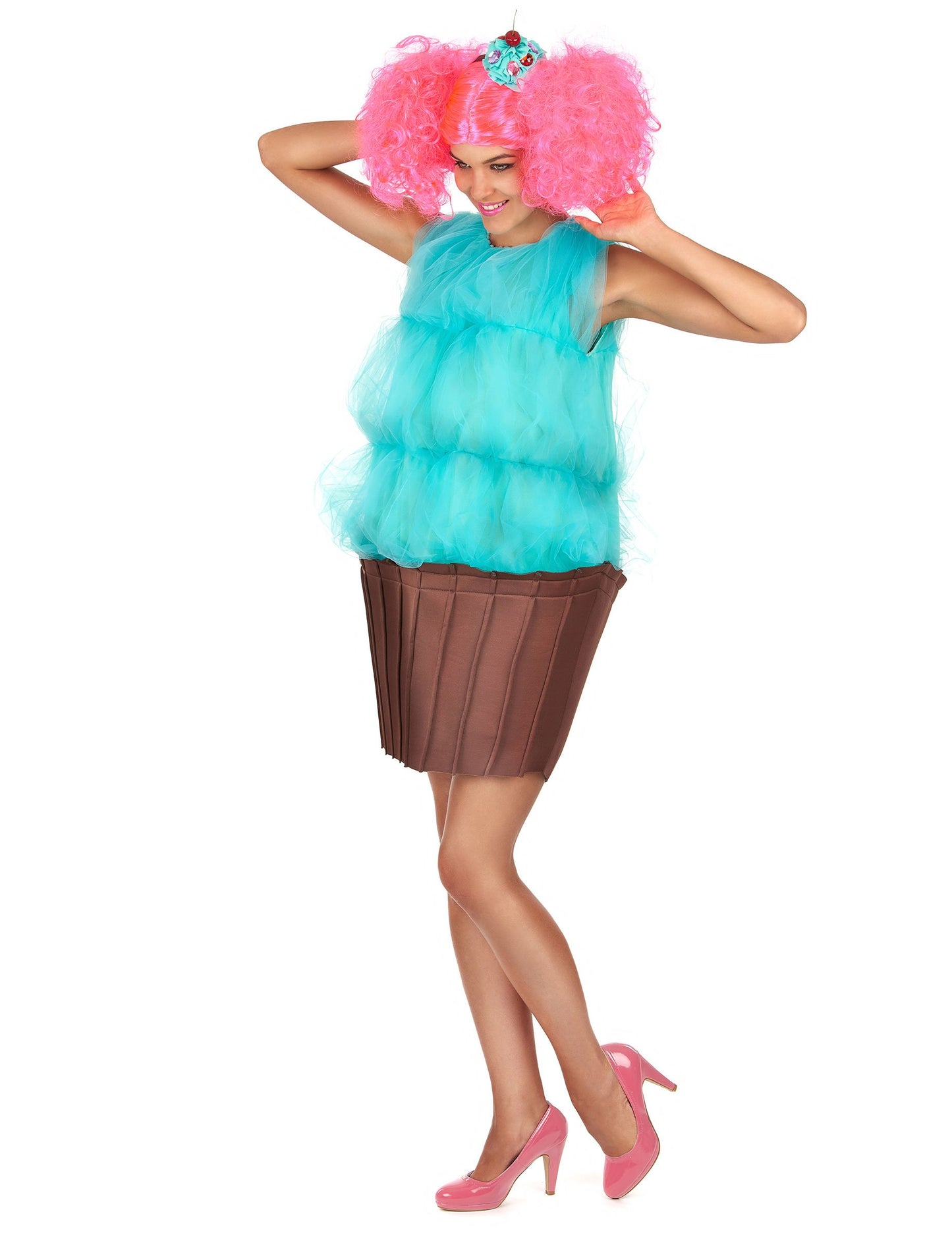Vue de profil du déguisement cupcake pour femme