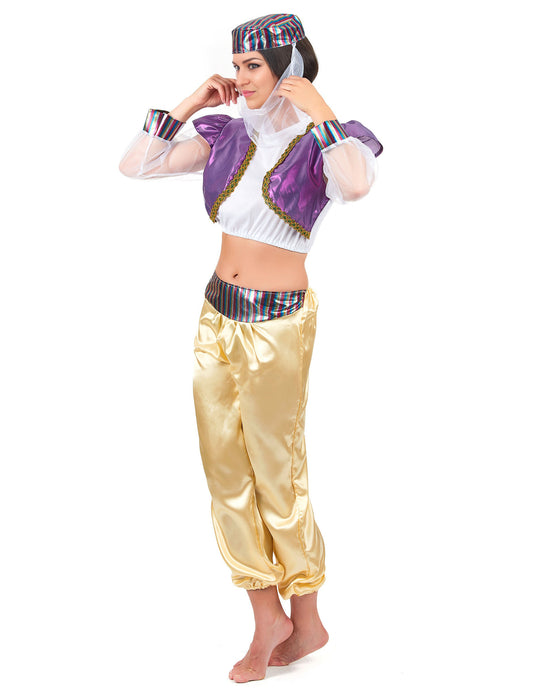 Vue de profil du déguisement de danseuse orientale