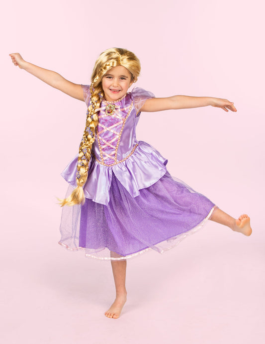 Vue en mouvement du déguisement deluxe Raiponce™ pour fille