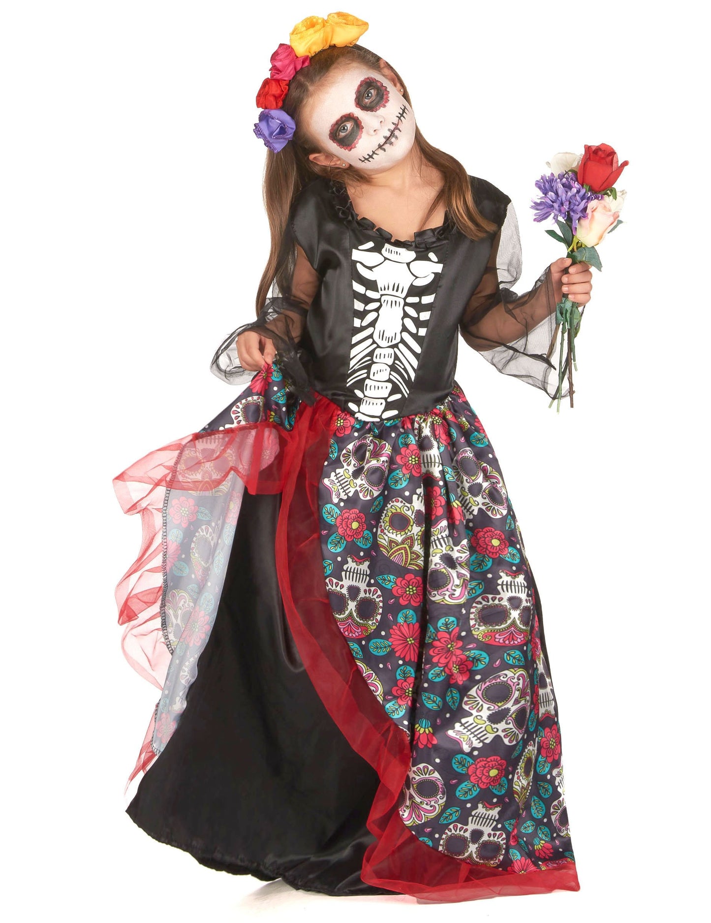 Dia Masguise of Los Muertos Flowery Girl