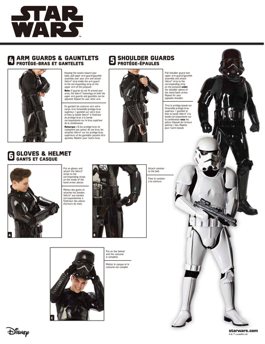 Vue détaillée des accessoires du déguisement édition collector Stormtrooper Star Wars