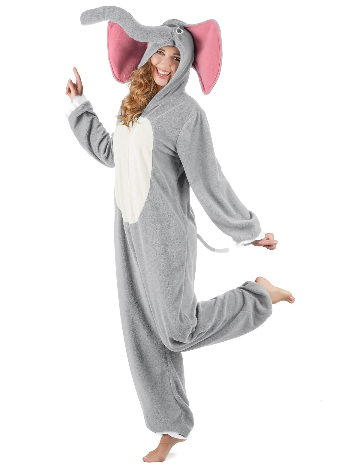 Bočný pohľad na dámsky kostým slona