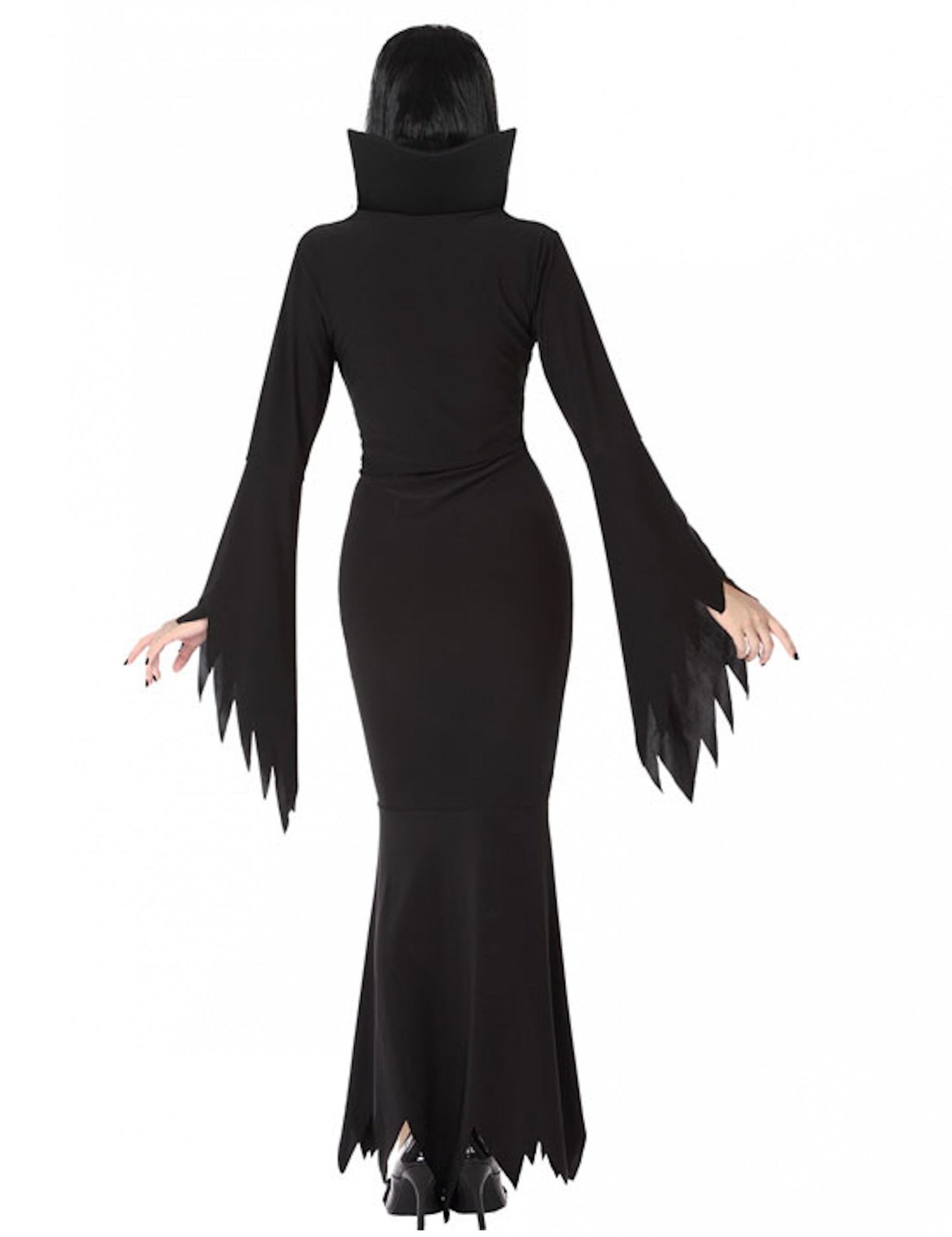 Vue de dos du déguisement famille morbide pour femme