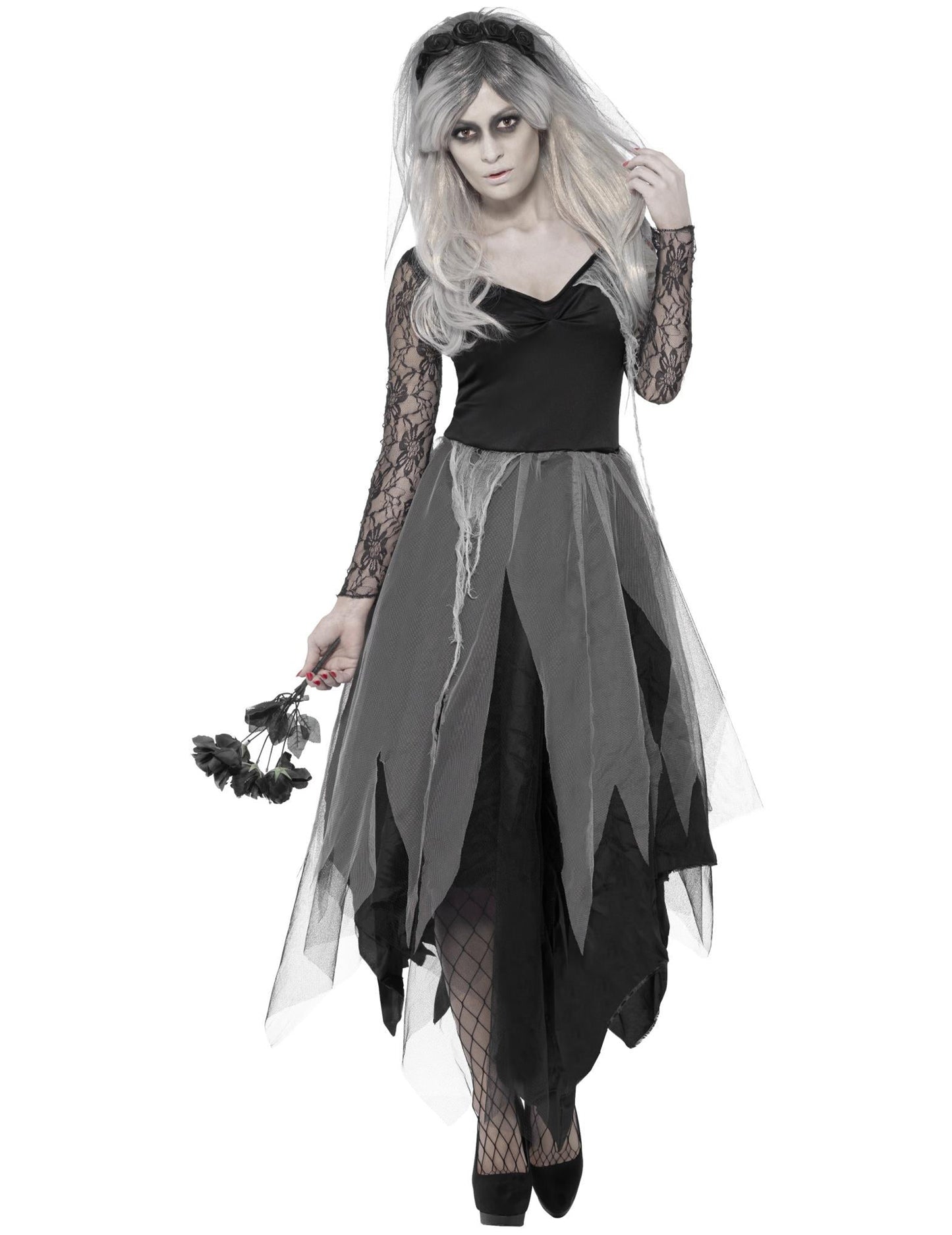 Čierny ženatý duch maskovanie ženy Halloween