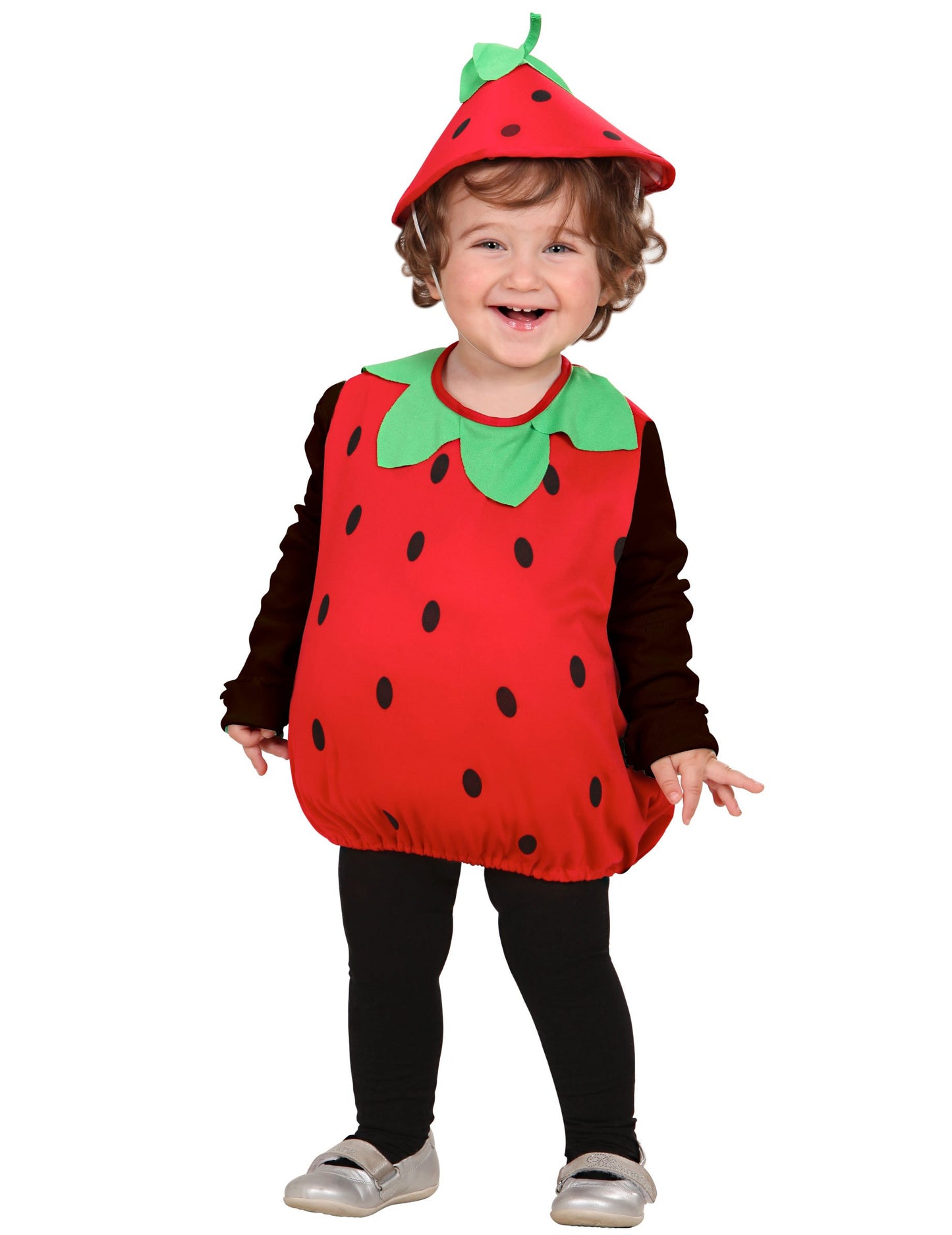 Dizajn jahody pre dievčatá v červenej a zelenej farbe s klobúkom