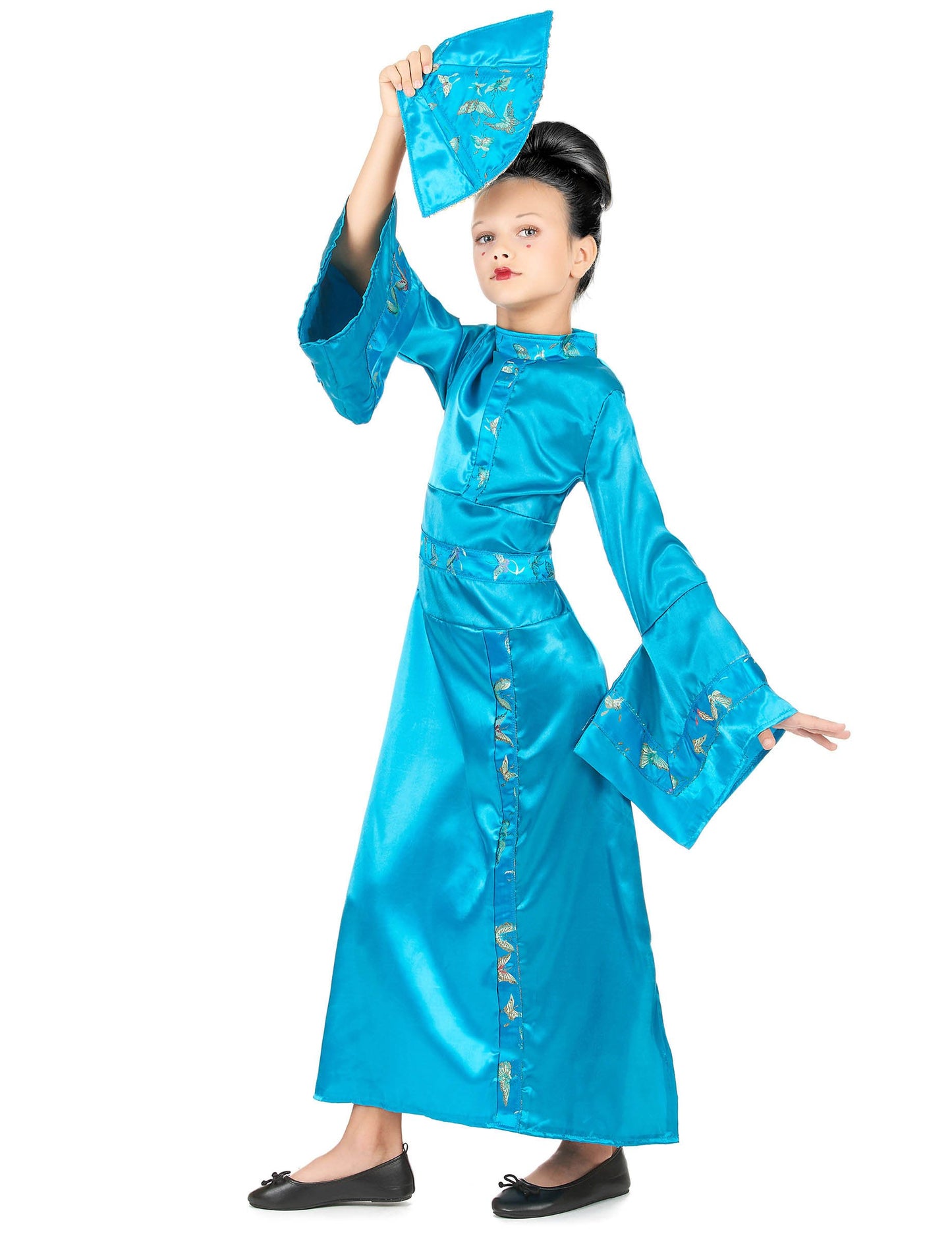 Modré čínske maskovanie dievčaťa