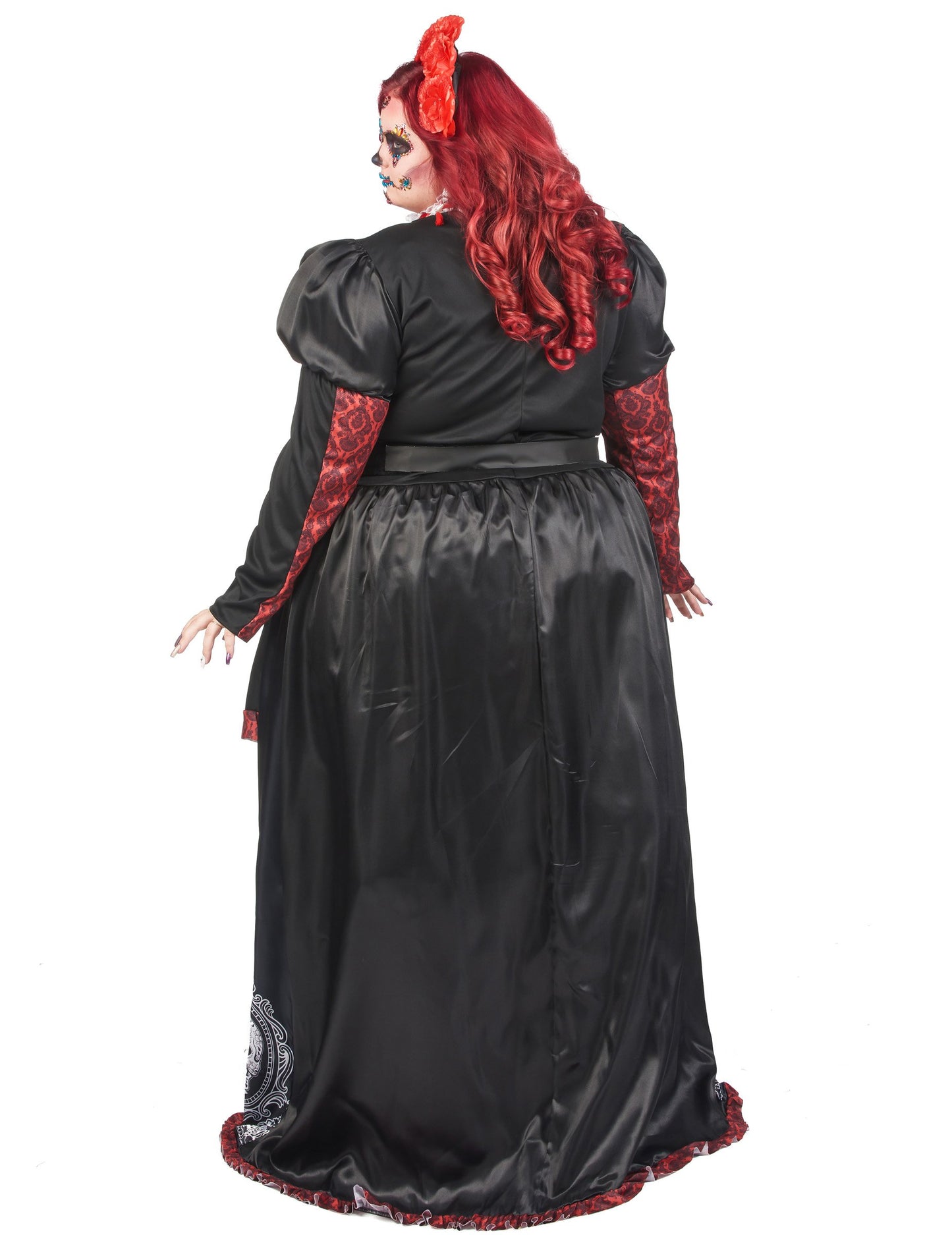 Veľký kostým v páse dlhé šaty ženy Los Muertos
