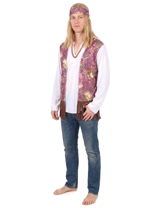 Maskovanie hippie s mužskými strapcami