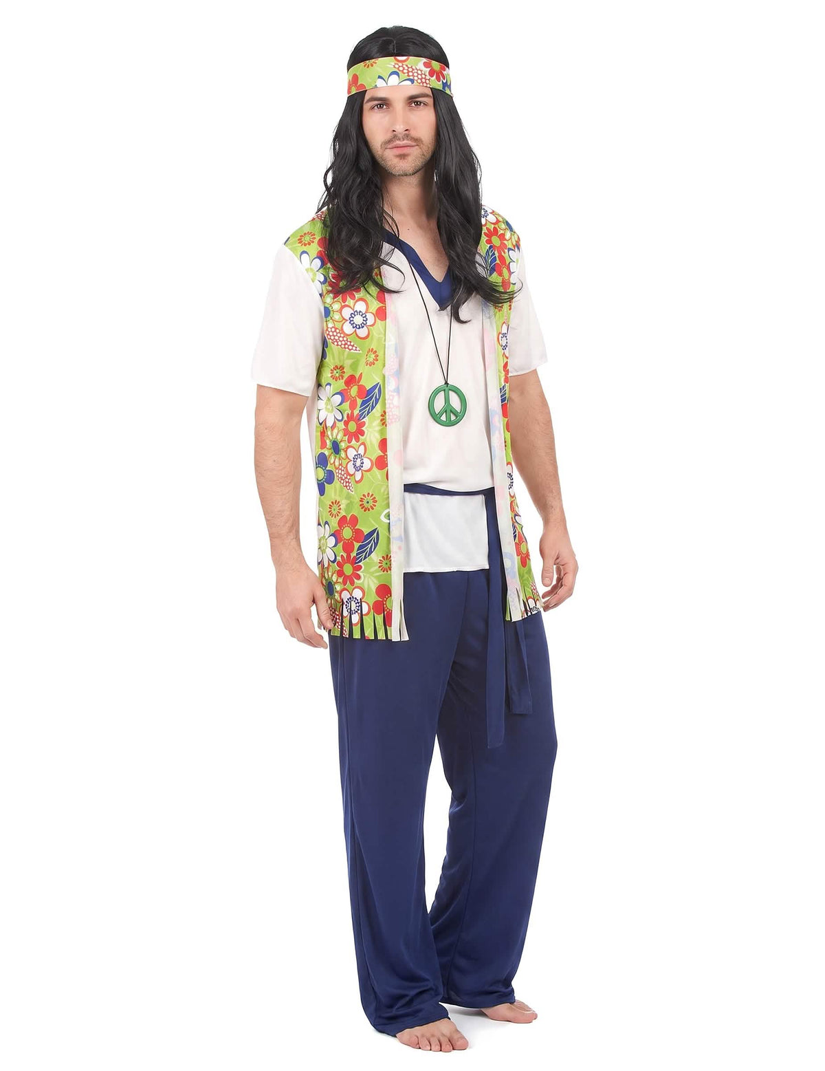 Modrý hippie hippie kostým