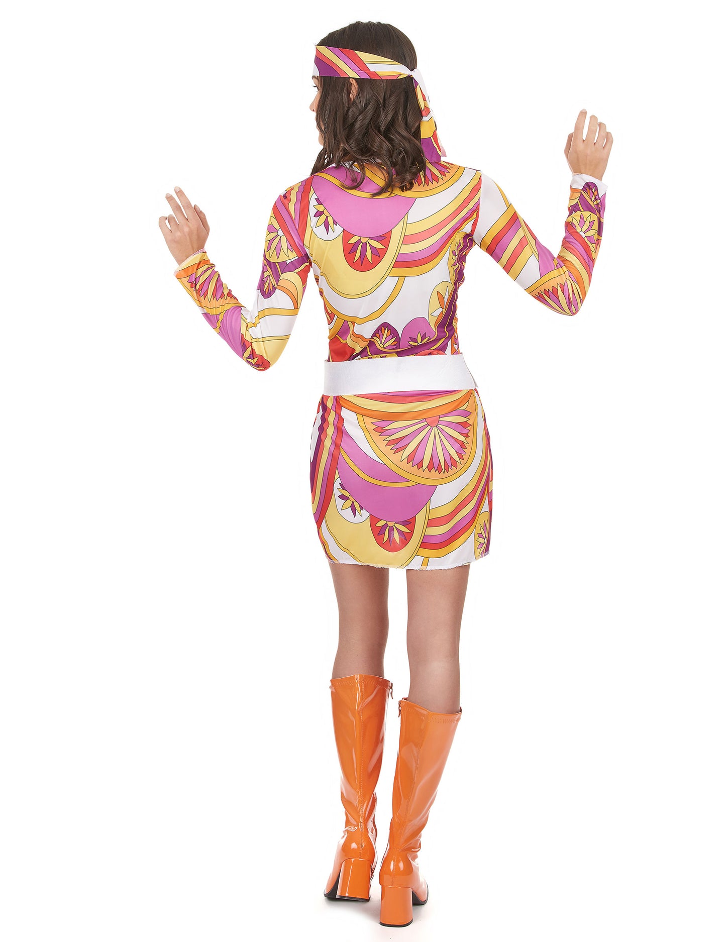 Dámsky kostým ružového a oranžového hippie