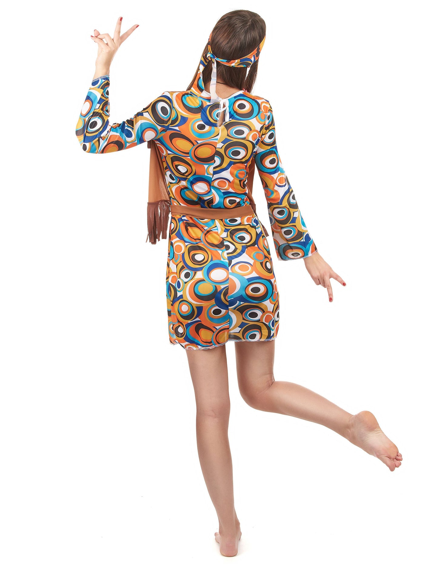 Hippie maskise okrúhle vzory žena