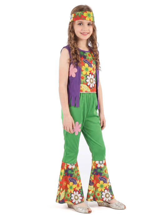 Hepper Flower Power Green Girl kostým