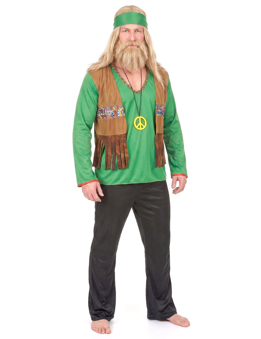 Zelené a čierne maskovanie hippie