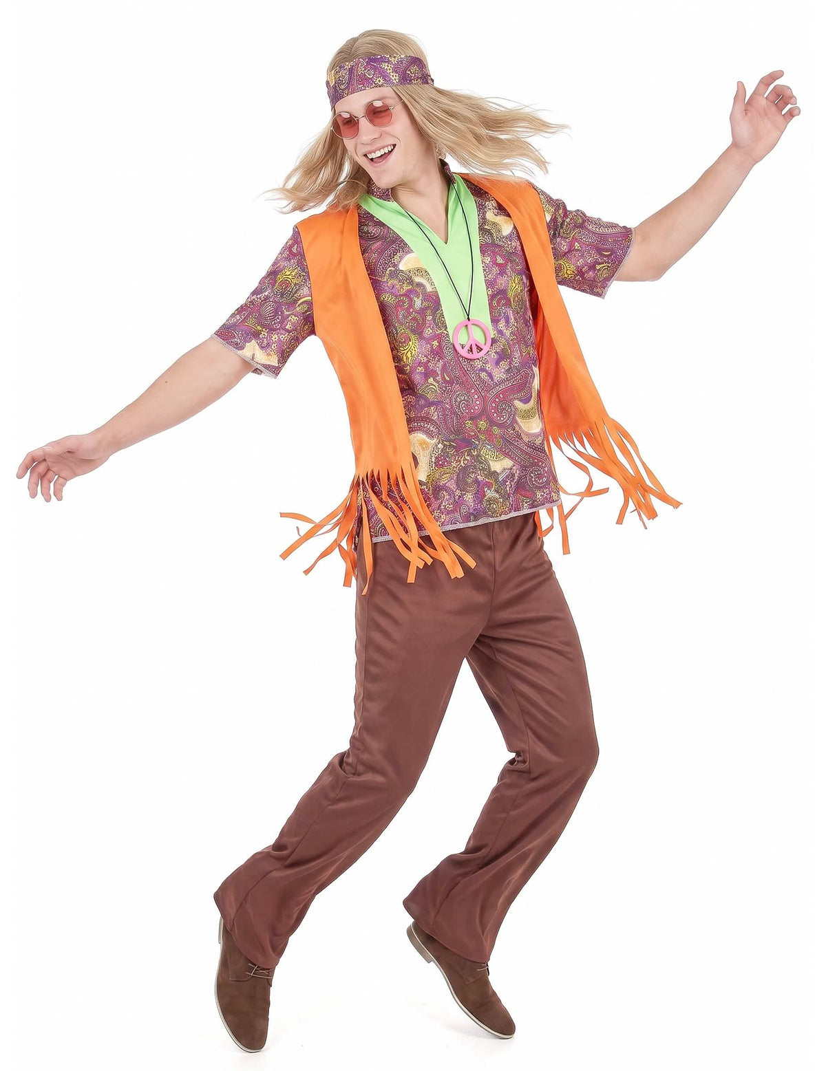 Ružové hippie a hnedý muž maskovanie