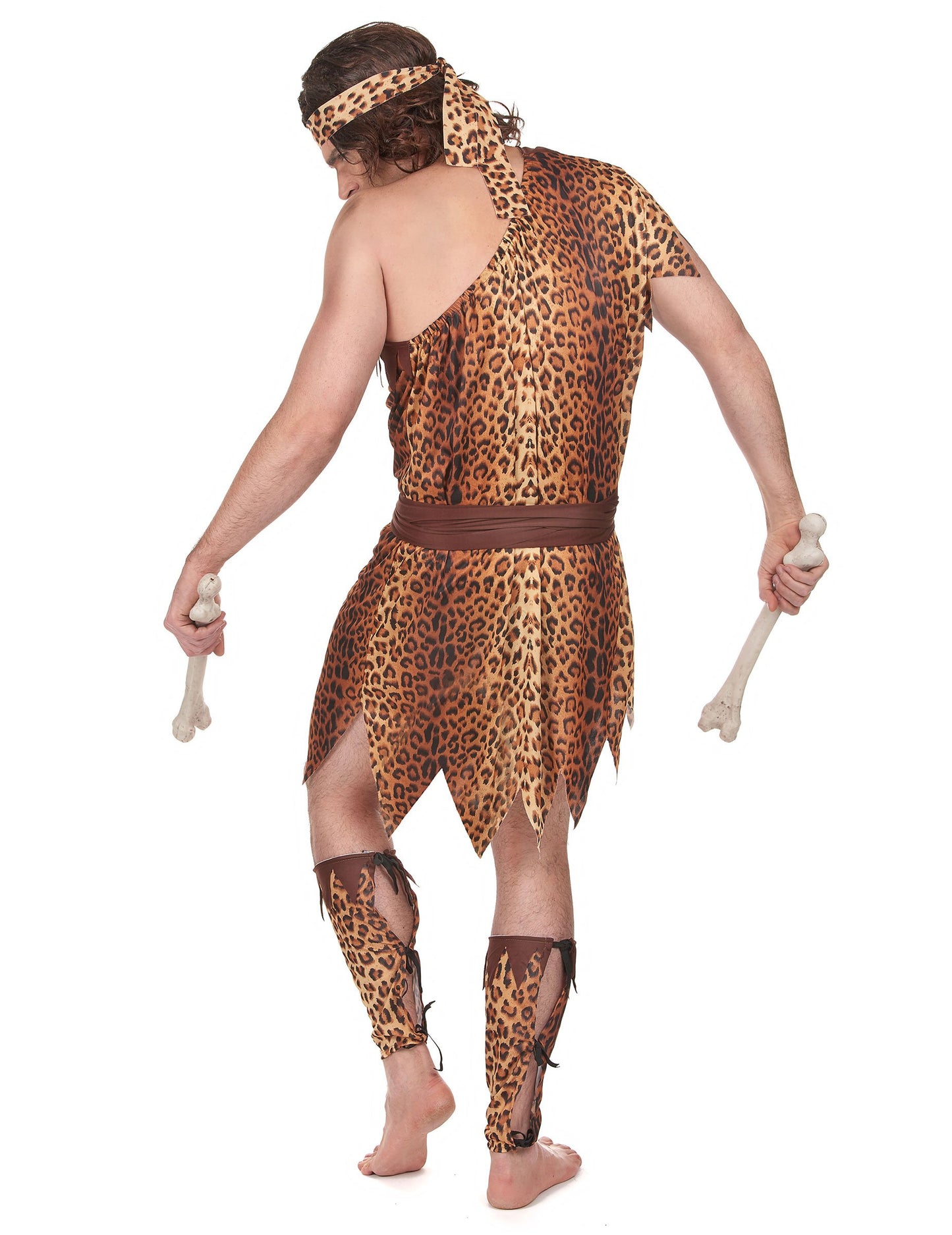 Pohľad zozadu na kostým muža z jaskyne