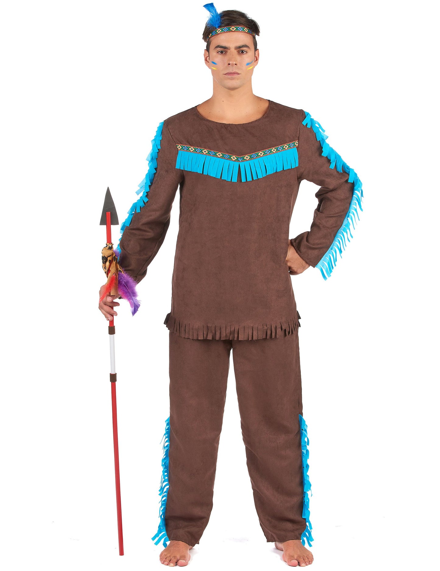 Maskovanie hnedých a modrých mužov