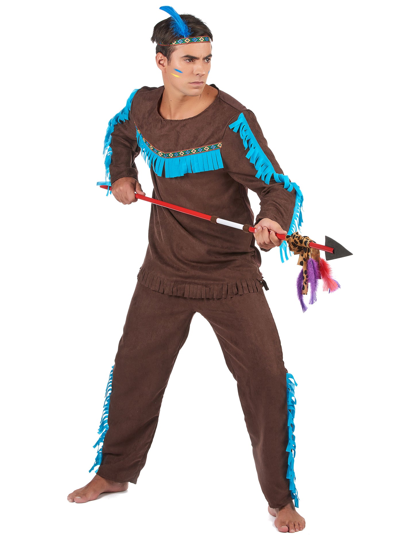 Maskovanie hnedých a modrých mužov