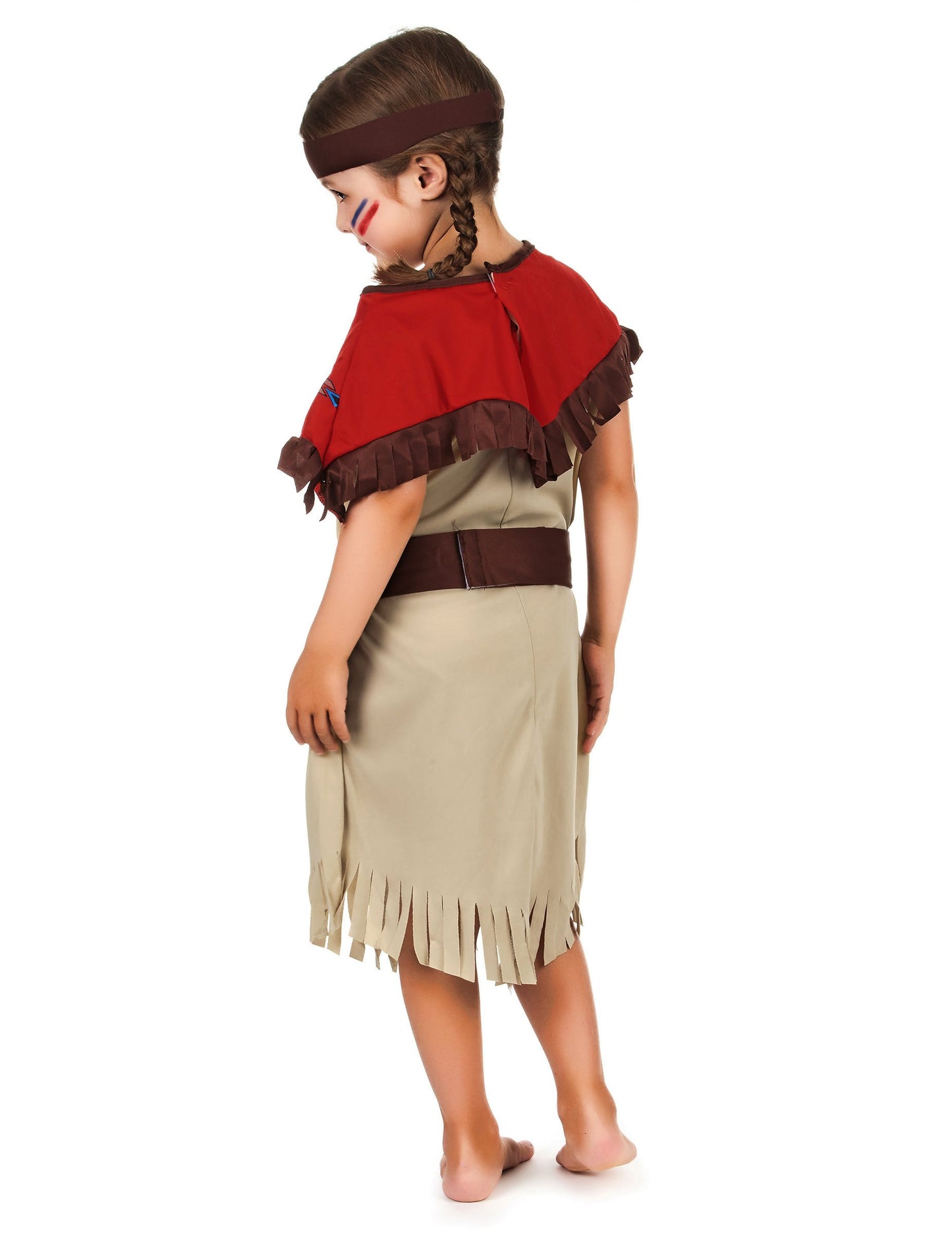 Červené a béžové dievča indický kostým
