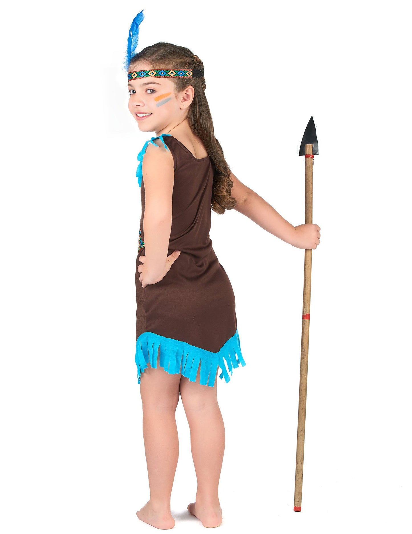 Hnedé a modré dievča indické maskovanie