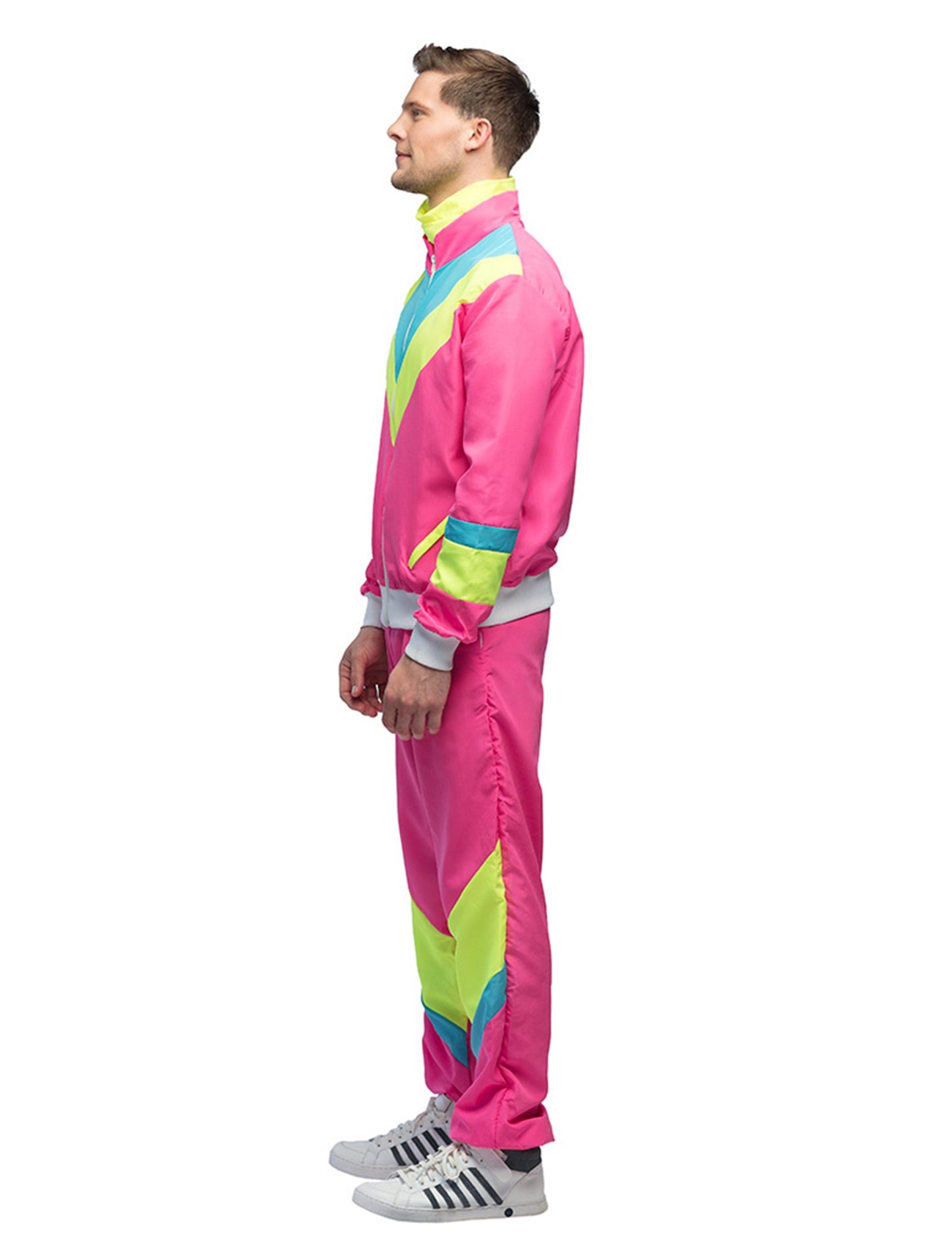 Pánsky neónový ružový retro jogging kostým