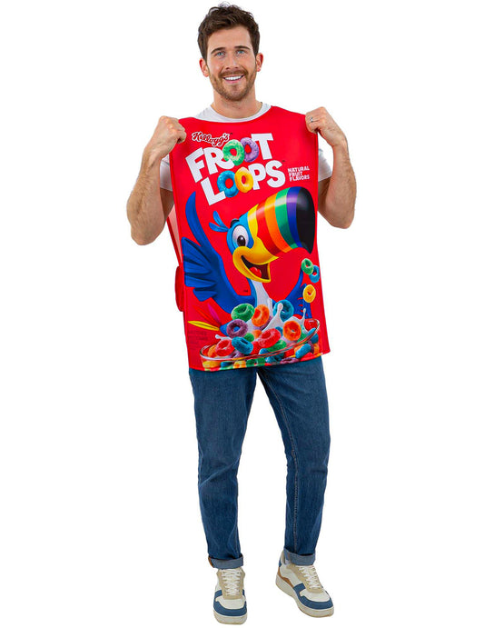 Dospelý kostým Kellogg's Froot Loops krabica od cereálií