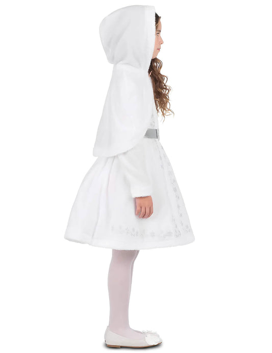 Vue de profil du déguisement de Mère Noël pour fille