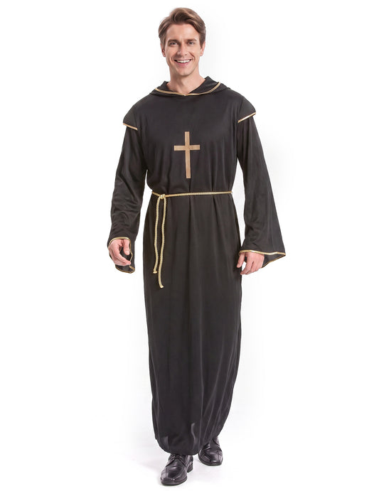 Čierny a zlatý kostým muž