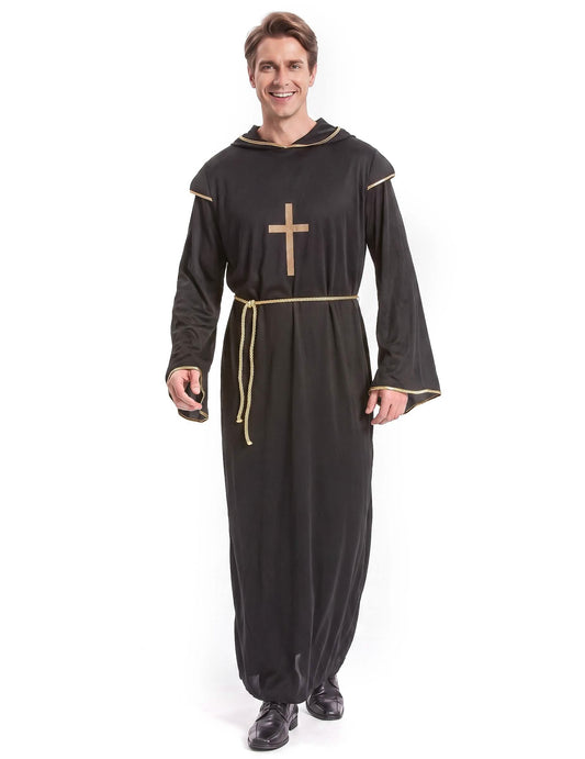 Čierny a zlatý kostým muž