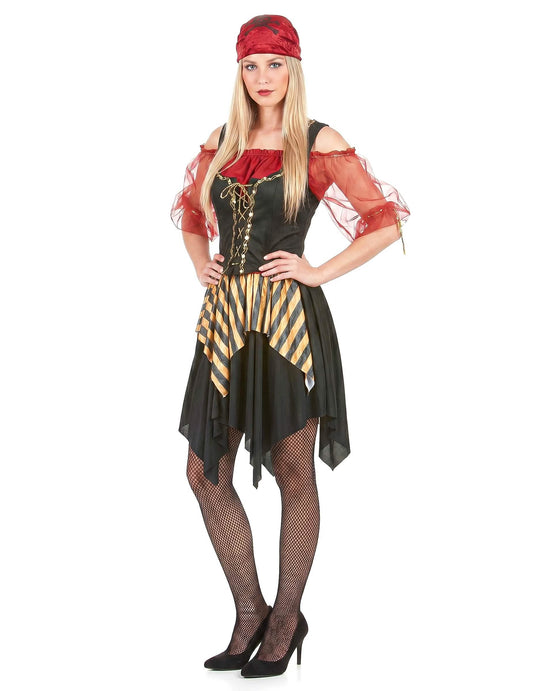 Pirátske maskovanie s tylom ženy