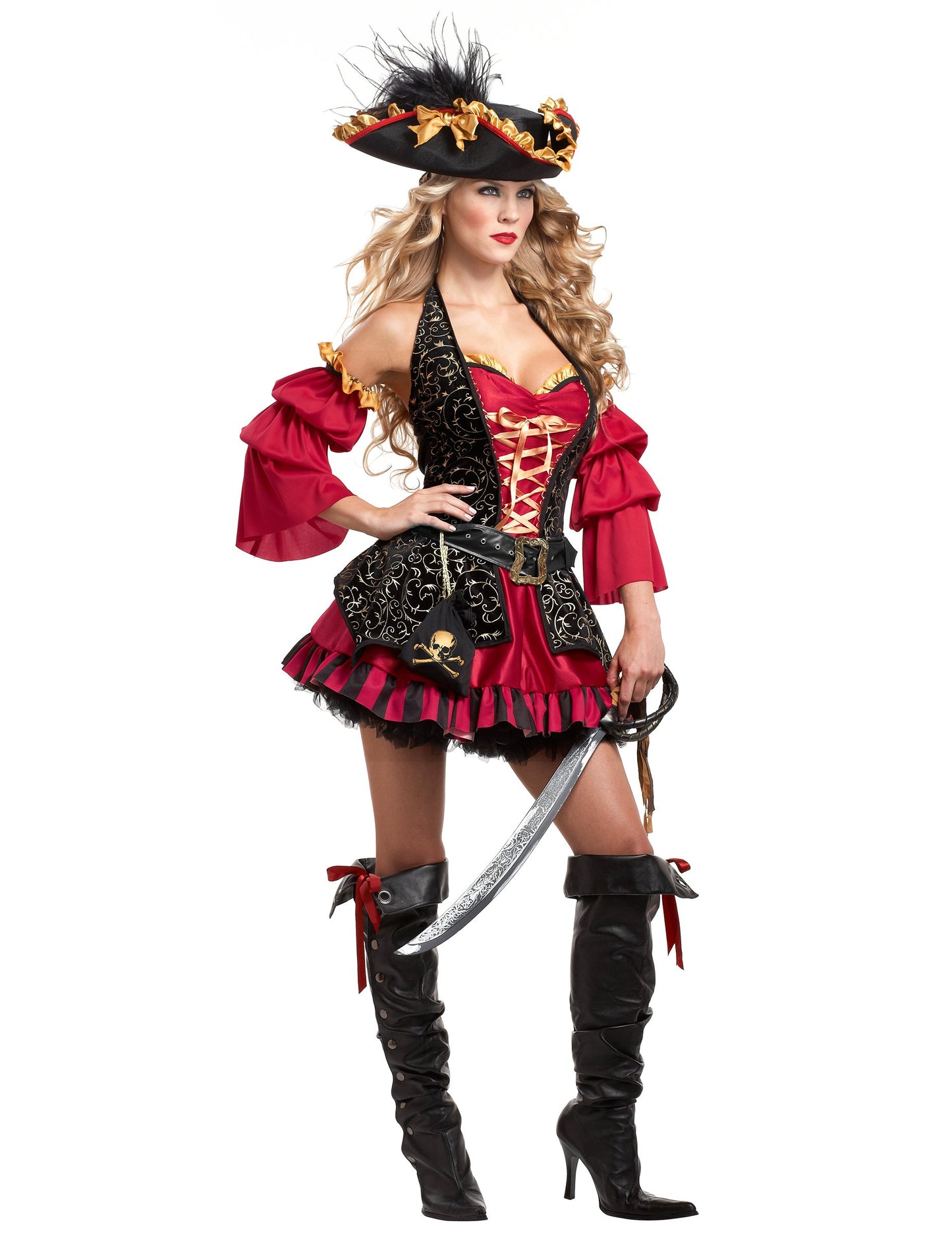 Kostým Červený pirát pre ženy - Premium
