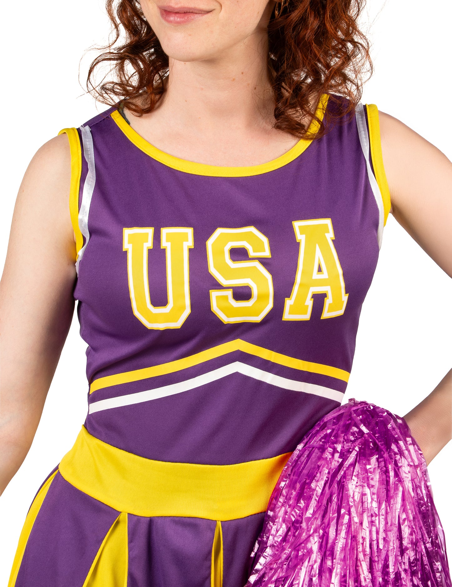 Pompom girl USA fialové a žlté ženy kostým