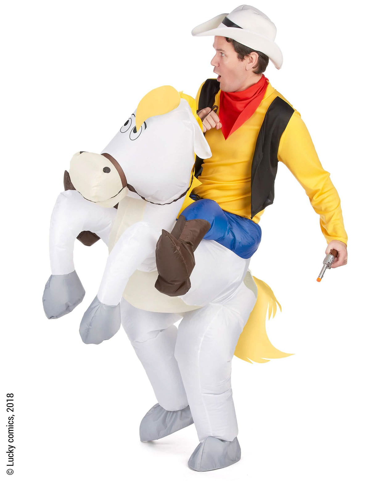 Bočný pohľad na kostým Porte-moi Jolly Jumper Lucky Luke