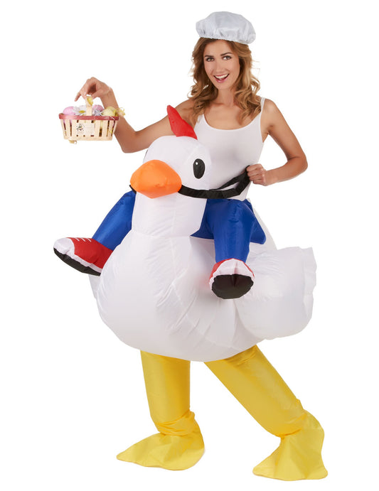 Accessoire panier d'oeufs du déguisement gonflable de poulet pour adulte