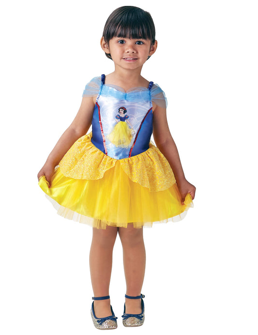Vue de face du déguisement Princesse Ballerine Blanche Neige