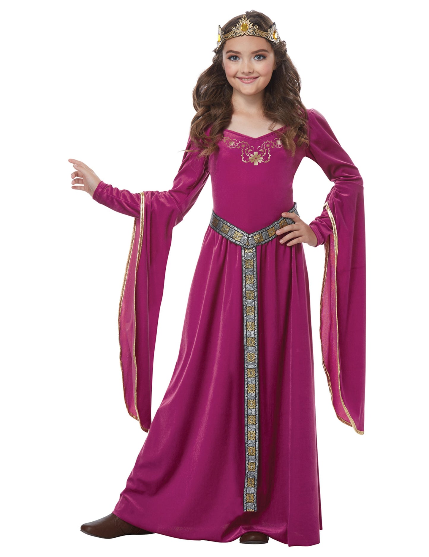 Médieval princezná kostým Velvet Pink Girl