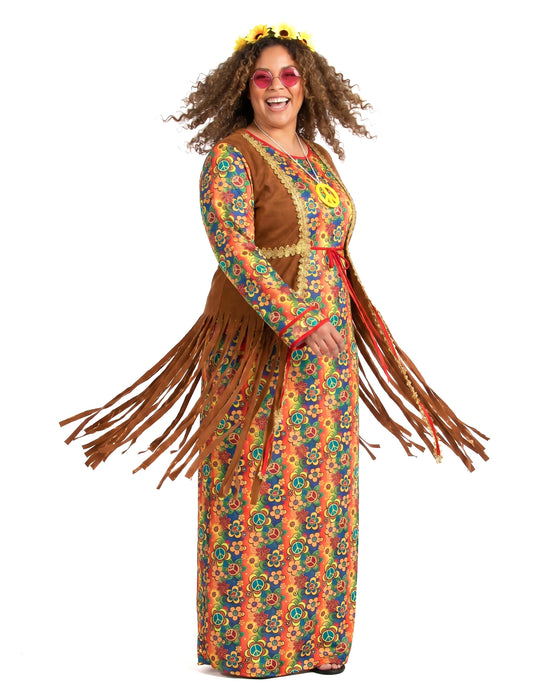 Dlhé kostýmy hippie s strapcami plus veľkosť pre ženy