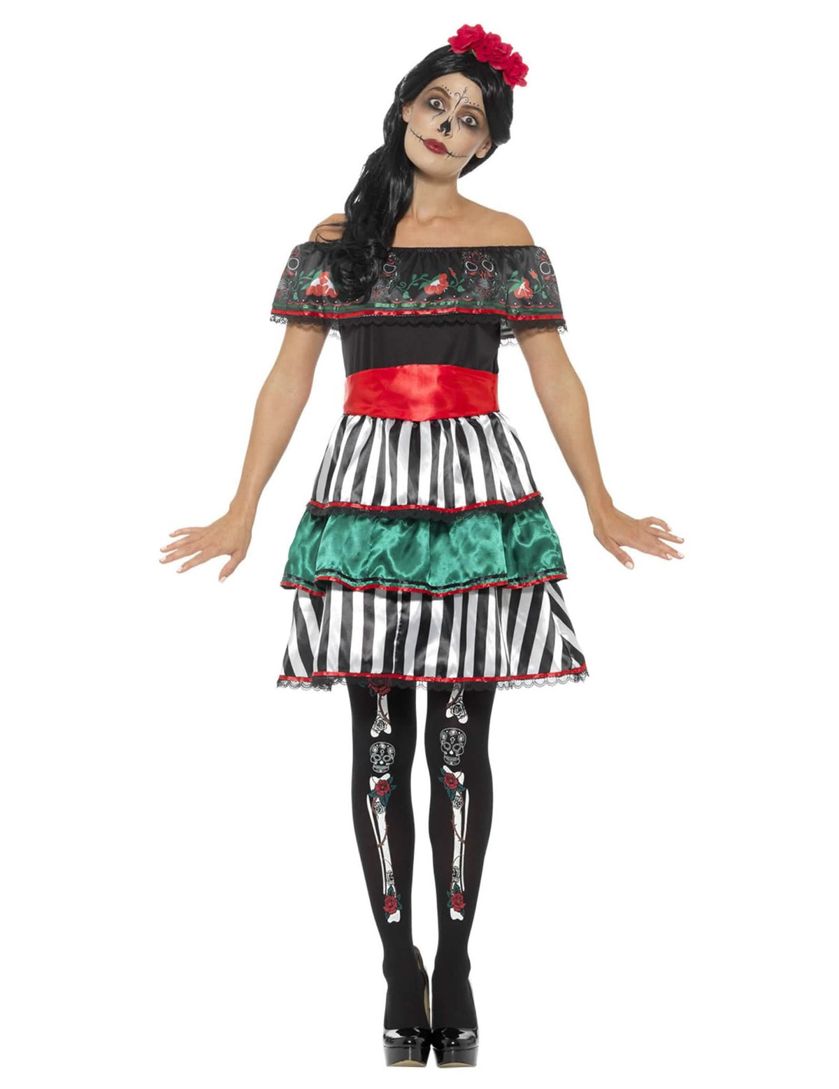Predný pohľad na kostým Senora Dia de los Muertos