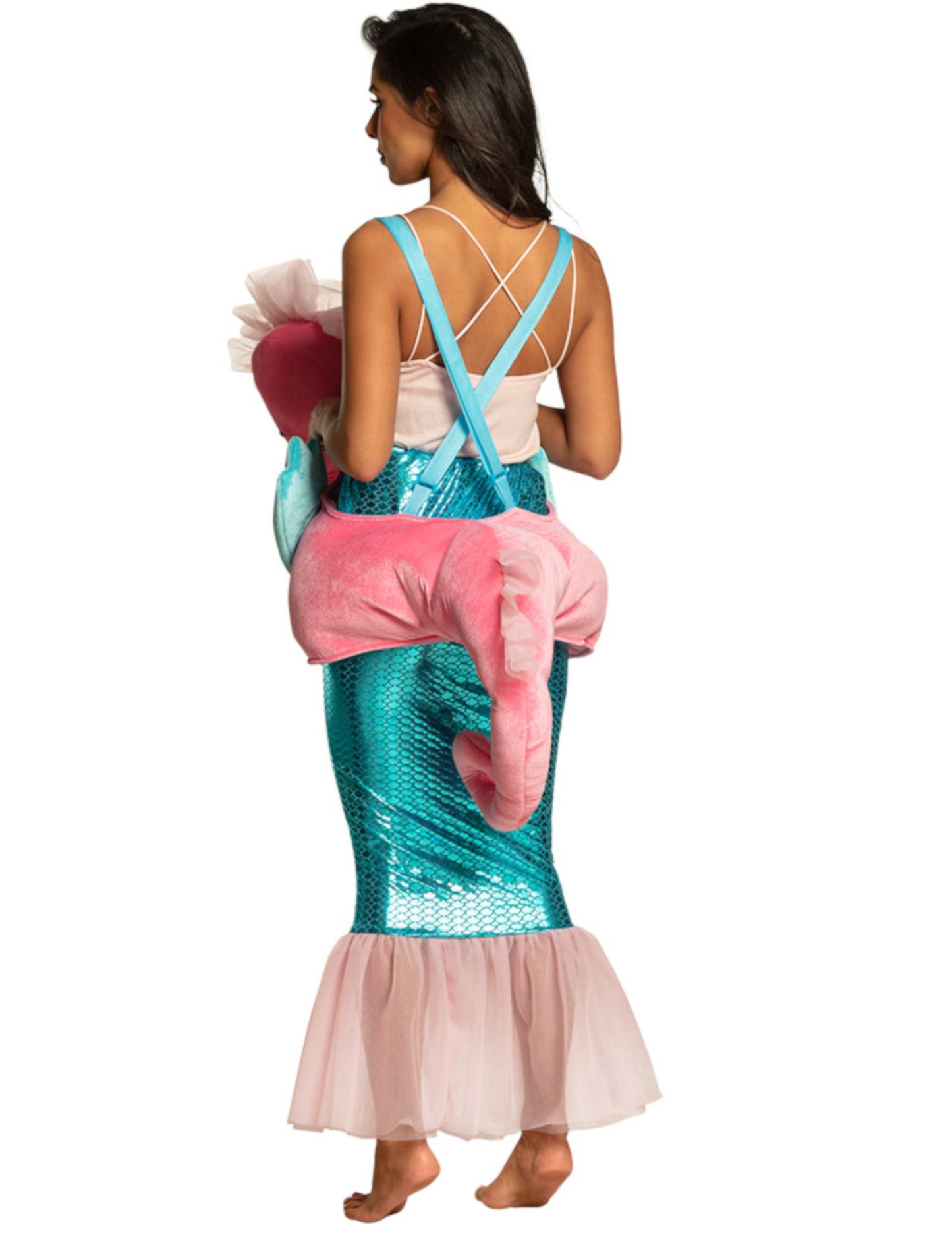 Siréna sa maskuje s dospelým ružovým hippocampalom späť