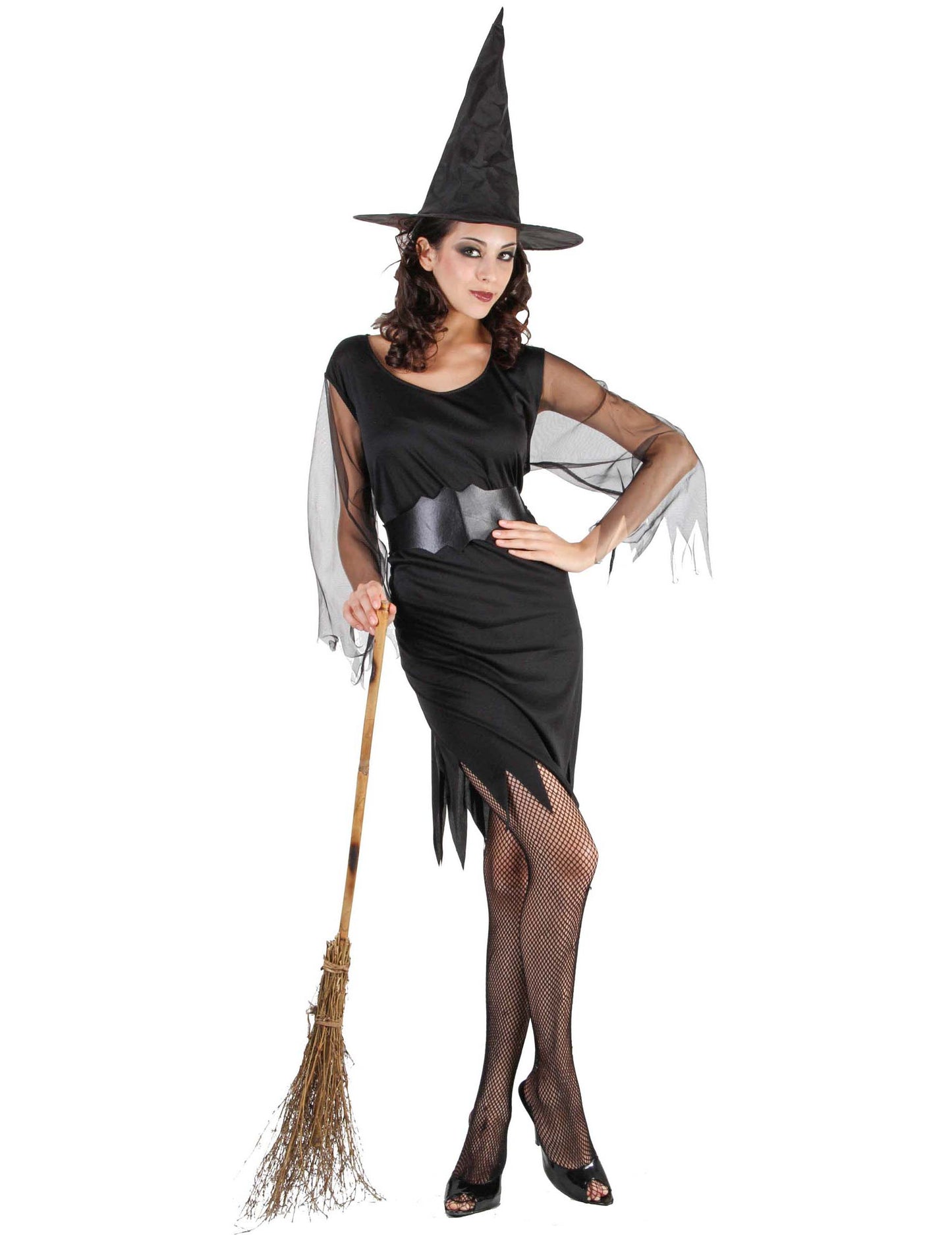 Rukávy kostýmov čarodejníc v tylovej žene Halloween